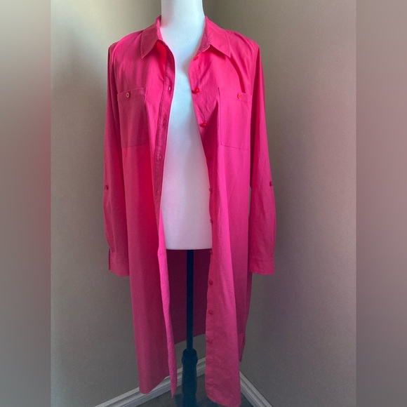 Olsen Maxi Button-Up Dress Duster - Picture 2 of 8